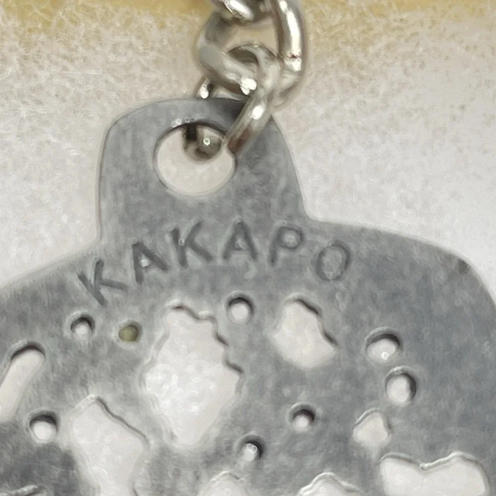 Vintage 1991 Kakapo Pewter Key Chain Fob Ring Floral Filigree